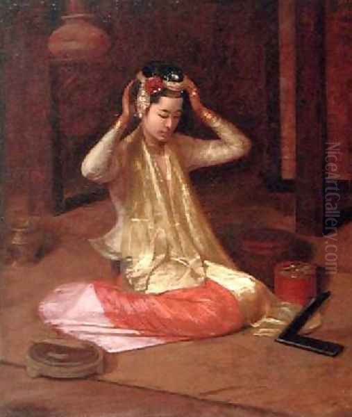 A Burmese Dancer 1920 Oil Painting by James Raeburn Middleton