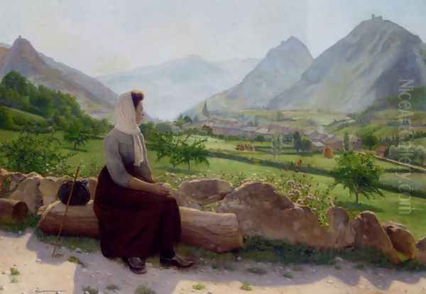 L'adieu au village Oil Painting by Louis Edouard Marty