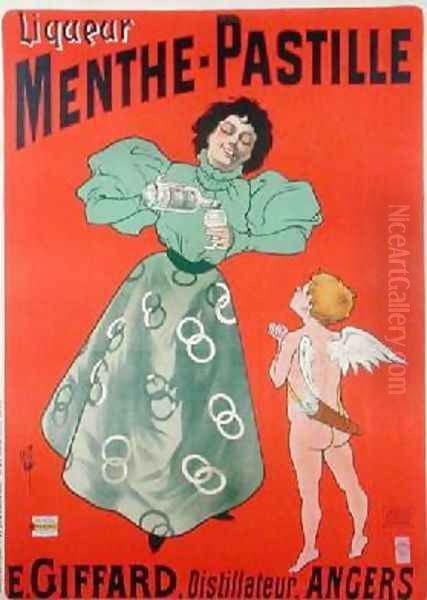 Poster advertising Menthe-Pastille Oil Painting by Ferdinand (Misti) Misti-Mifliez