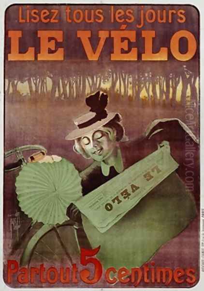 Advertisement for Le Velo Oil Painting by Ferdinand (Misti) Misti-Mifliez