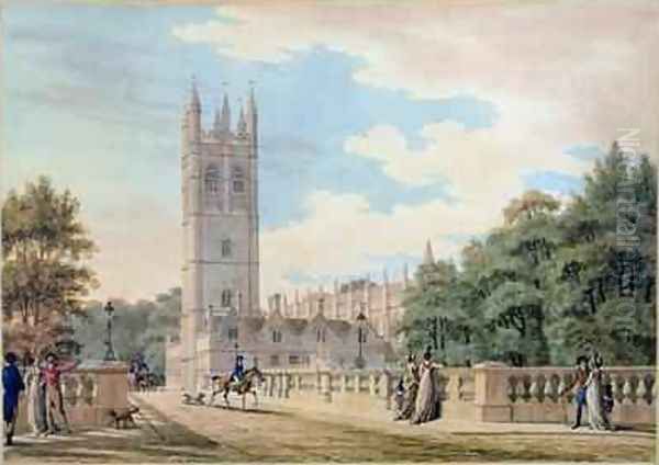 Magdalen College Oil Painting by Thomas Malton, Jnr.