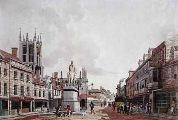 The Market Place Hull Looking North 1780 Oil Painting by Thomas Malton, Jnr.