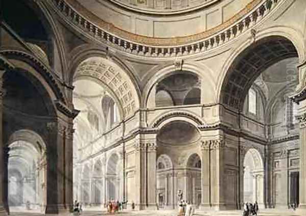 Interior of St Pauls Cathedral Oil Painting by Thomas Malton, Jnr.