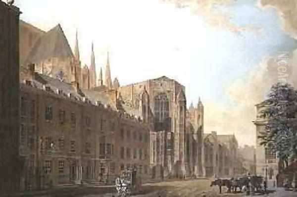 Old Palace Yard Westminster Oil Painting by Thomas Malton, Jnr.