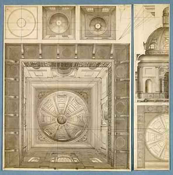 Designs for a domed and pillared ceiling Oil Painting by Thomas Malton, Jnr.