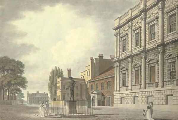 The Banqueting House and the Privy Garden, Whitehall, London Oil Painting by Thomas Malton, Jnr.