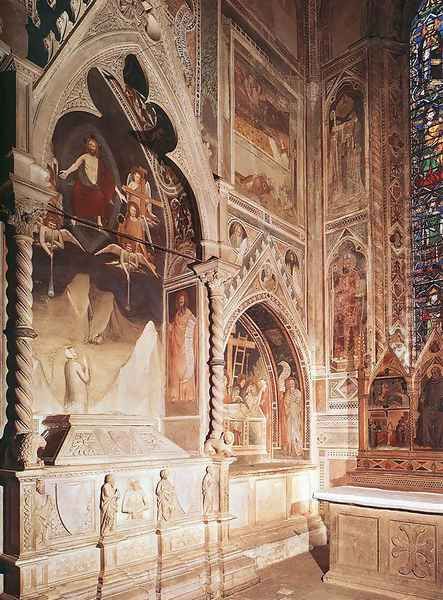 Tomb with fresco of the resurrection of a member of the Bardi family Oil Painting by Maso Di Banco