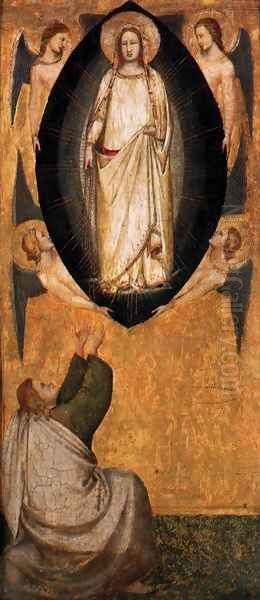 Descent of Mary's Girdle to the Apostle Thomas Oil Painting by Maso Di Banco