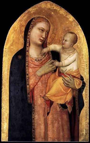 Madonna and Child Oil Painting by Maso Di Banco