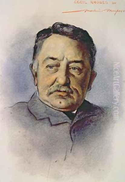 Portrait of Cecil Rhodes 1853-1902 Oil Painting by Mortimer Ludington Menpes