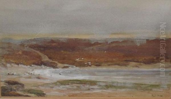 A Beach Below The Downs Oil Painting by Claude Hayes