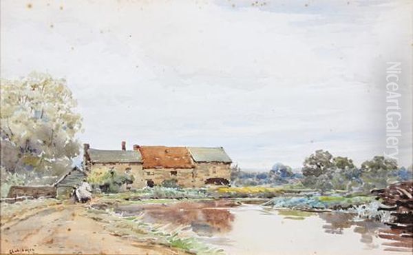 Fordingbridge Mill Oil Painting by Claude Hayes