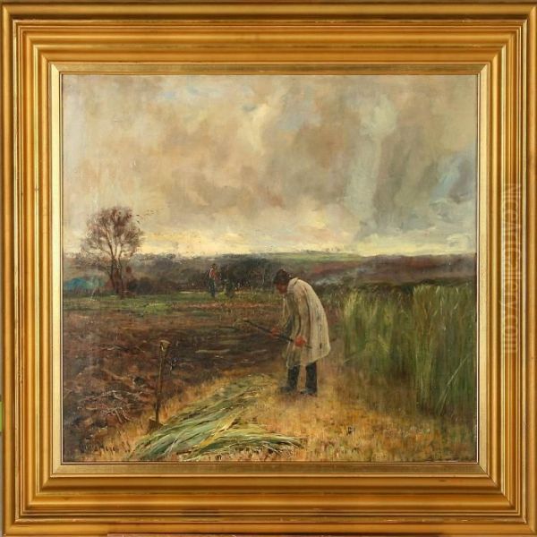 Harvest Scene Oil Painting by Claude Hayes