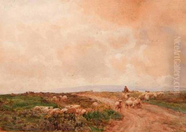 On Albury Common Oil Painting by Claude Hayes