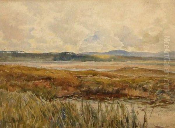 Extensive Landscape With Hills In Distance Oil Painting by Claude Hayes