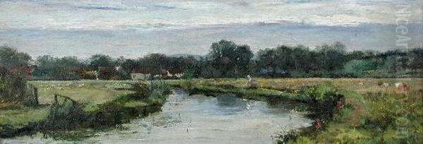 Scenein Surrey Oil Painting by Claude Hayes