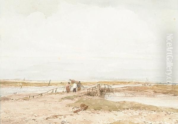 On The Norfolk Coast, Blakeney Oil Painting by Claude Hayes