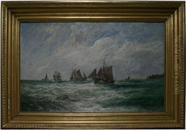 Segelfartyg Vid Kust Oil Painting by Edwin Hayes