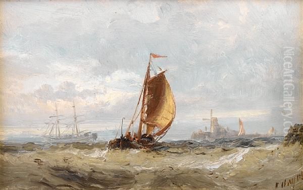 Dutch Boat On The Maas, Holland Oil Painting by Edwin Hayes