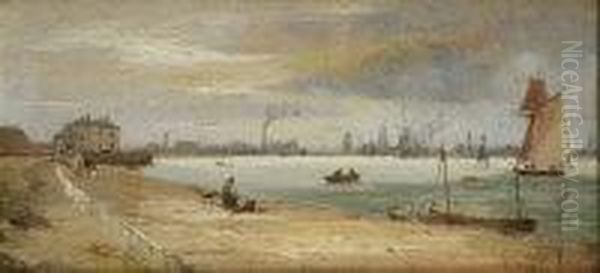 A View Towards Liverpool Oil Painting by Edwin Hayes