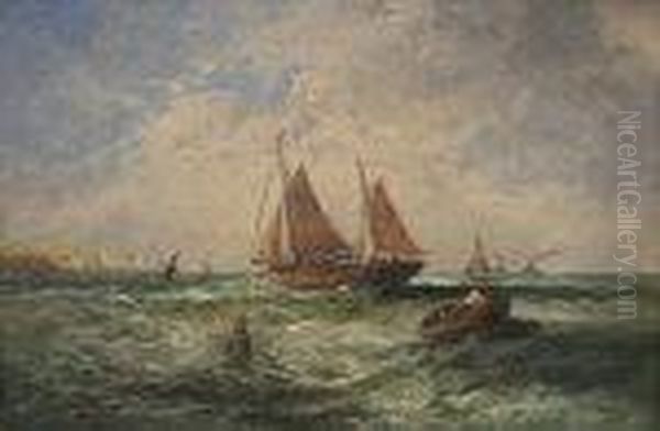 Shipping Scene Oil Painting by Edwin Hayes