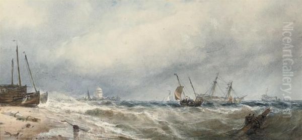 An Onshore Breeze Oil Painting by Edwin Hayes