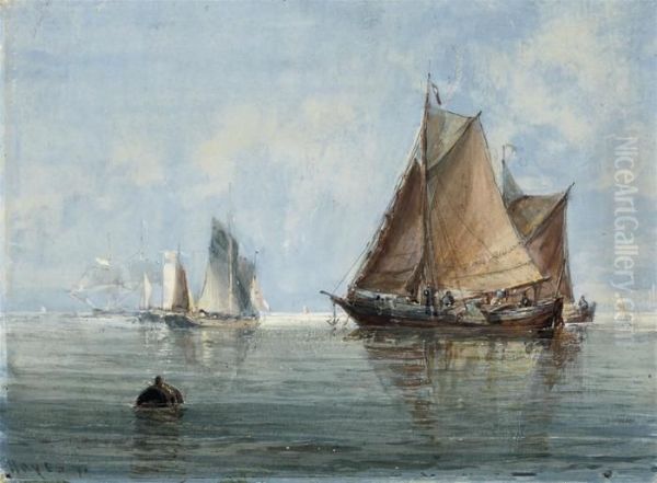 An Offshore Calm Oil Painting by Edwin Hayes