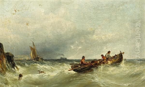 Bringing In The Nets Oil Painting by Edwin Hayes