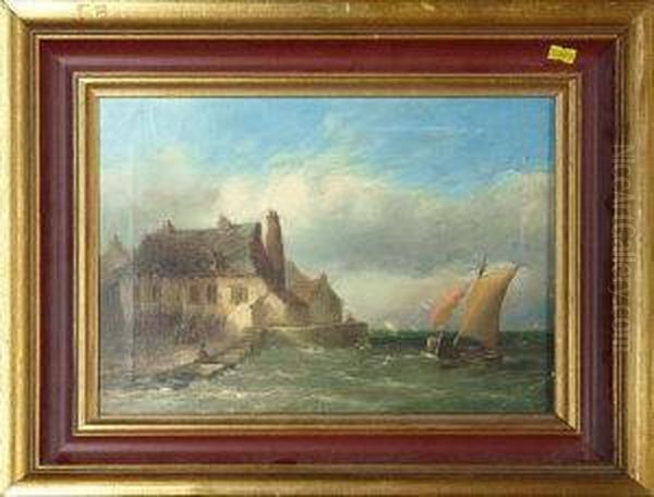 A Sailing Smack Coming Into Harbour Oil Painting by Edwin Hayes