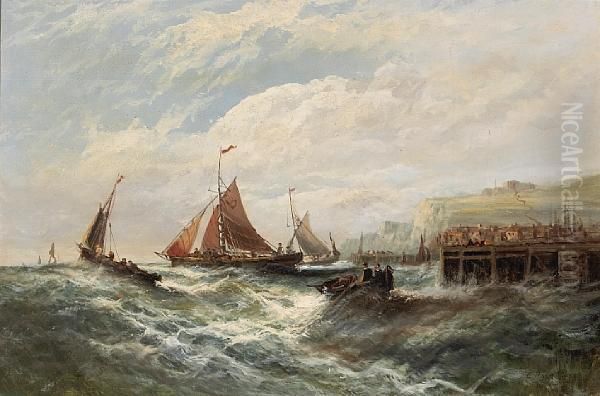 A Stiff Breeze Off Dover Oil Painting by Edwin Hayes