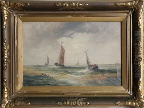 Fishing Boats Ii Oil Painting by Edwin Hayes