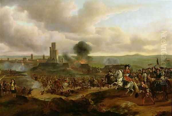 A Battle Scene in 1673 Oil Painting by Jan Baptist Lodewyck Maes