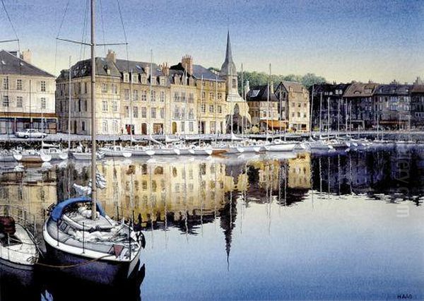 Honfleur France Oil Painting by Edwin Hayes