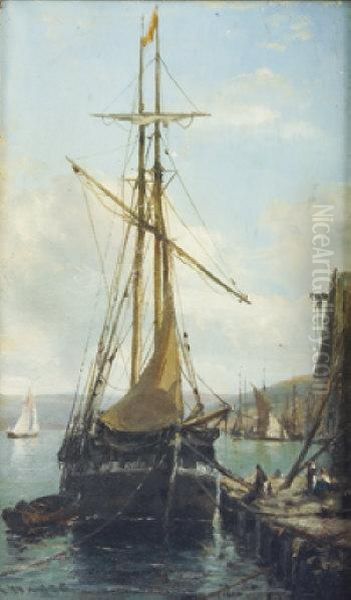 The Quay In Cornwall Oil Painting by Edwin Hayes