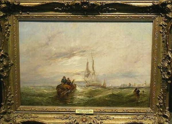 Ships Along The English Coast Oil Painting by Edwin Hayes