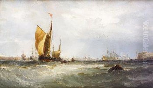 Portsmouth And English Channel Oil Painting by Edwin Hayes