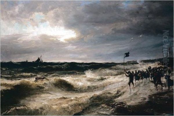 A Perilous Return Oil Painting by Edwin Hayes