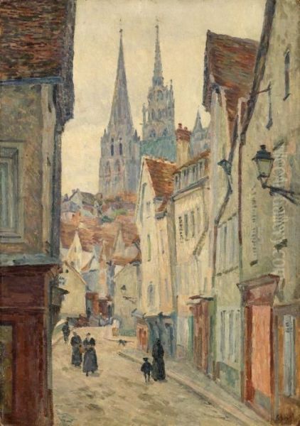 Vieille Rue Pres De La Cathedrale Oil Painting by Louis Hayet