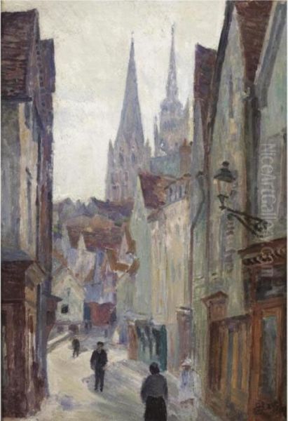 Rue De Village Oil Painting by Louis Hayet