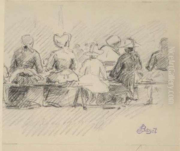 Femmes Assises Sur Un Banc ; Profil De Femme Oil Painting by Louis Hayet