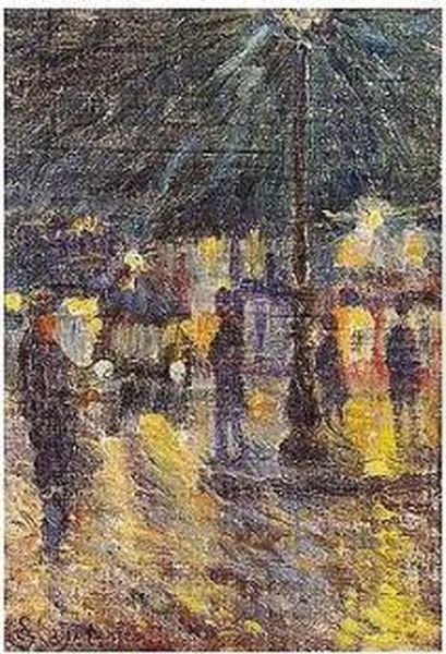 Le Lampadaire Oil Painting by Louis Hayet