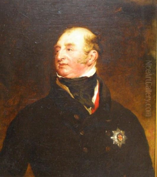 Half Length Portrait Of A Gentleman Oil Painting by Sir George Hayter