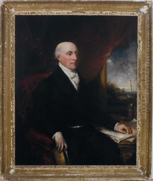 Portrait Of William Edward Lycett Of Bowden, Seated Three-quater Length Oil Painting by Sir George Hayter