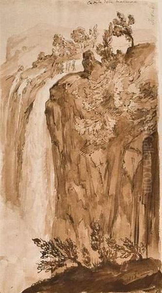 Cascades A Terni Oil Painting by Sir George Hayter