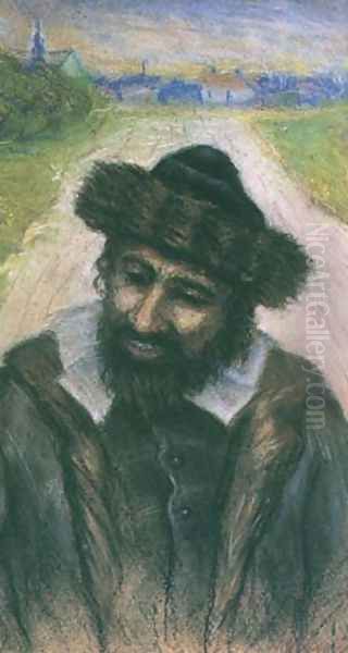 Jew on the Road Oil Painting by Artur Markowicz