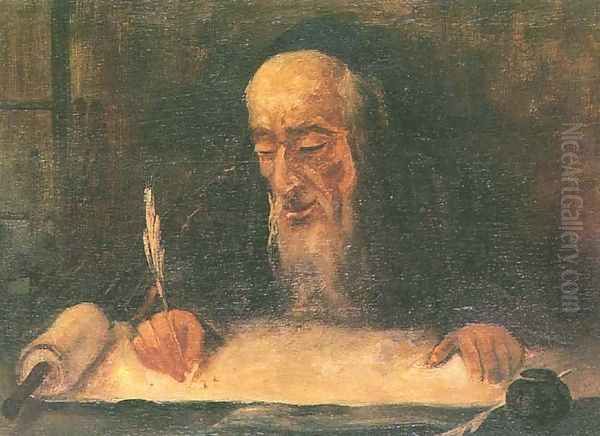 Torah Scribe Oil Painting by Artur Markowicz