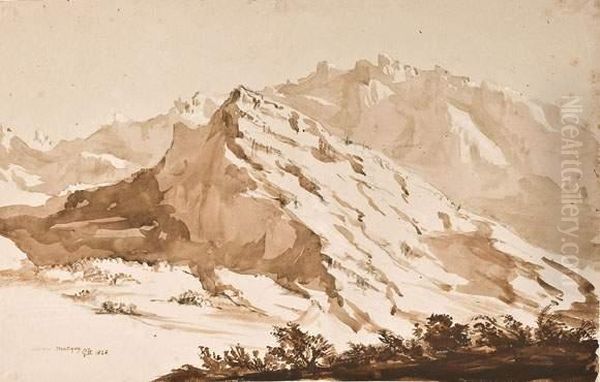 La Montagne A Martigny Oil Painting by Sir George Hayter