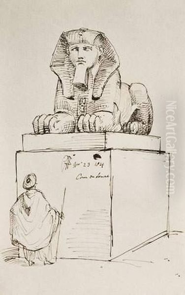 Oriental Devant Un Sphinx Oil Painting by Sir George Hayter