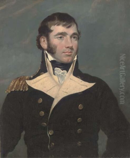 Portrait Of Captain Forster, Half-length, In Naval Uniform Oil Painting by Sir George Hayter