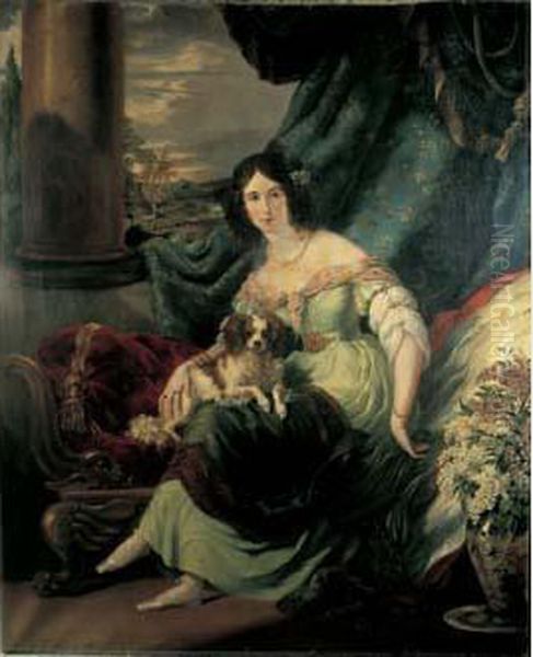 Portrait De La Comtesse Arthur De La Bourdonnaye Oil Painting by Sir George Hayter